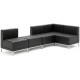 Infinity Black Bonded Leather Straight Backed Cube